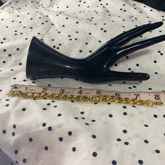 Fashion yellow solid gold filled Cuban chain necklace and bracelet - Picture 5 of 7